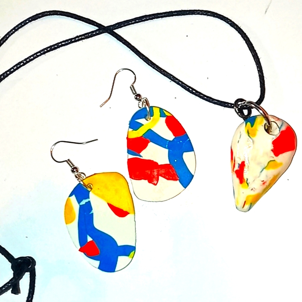 Clay earrings/necklace-Paint Me-Set 3